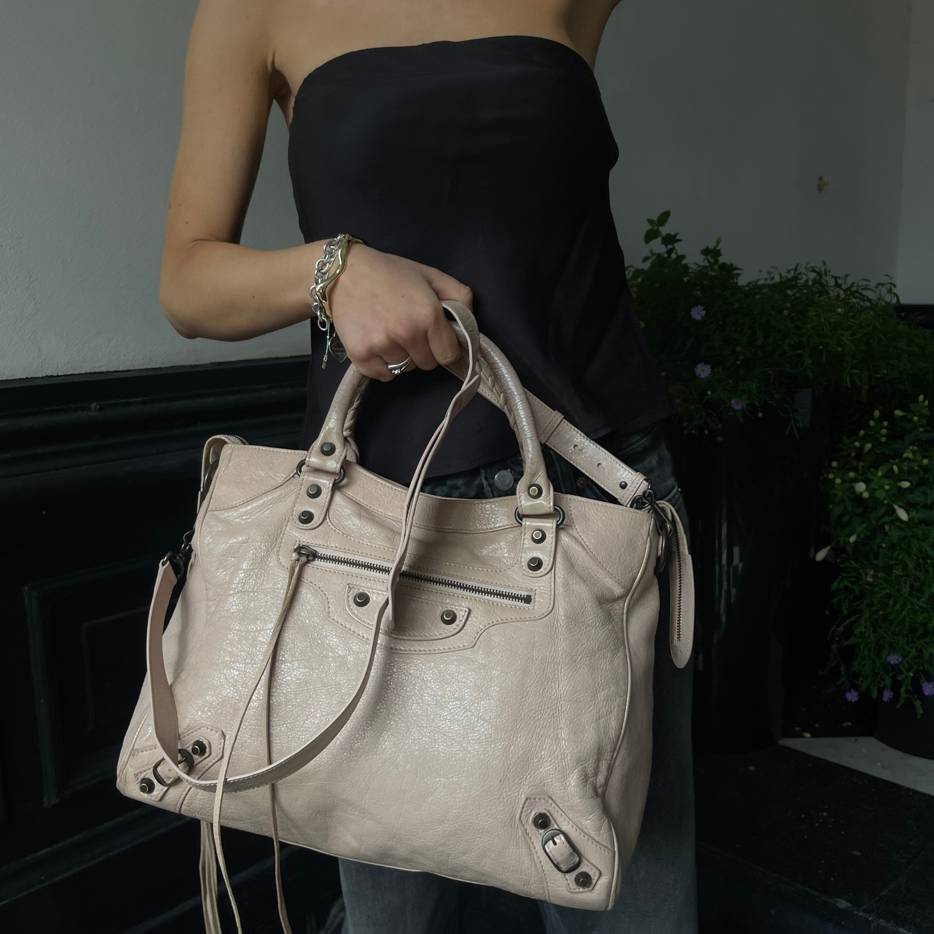 Balenciaga Velo Green Leather