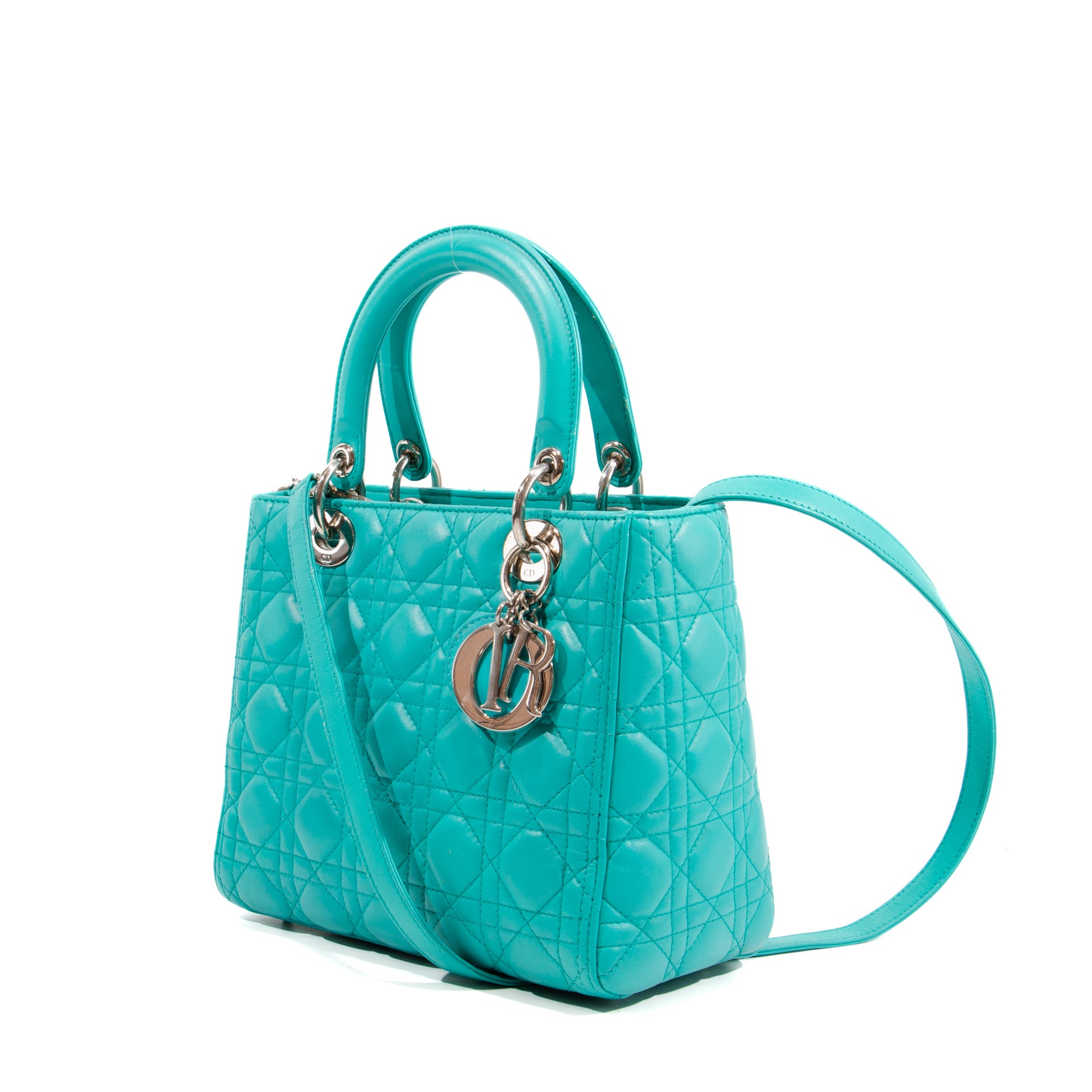 Blue Leather Medium Lady Dior