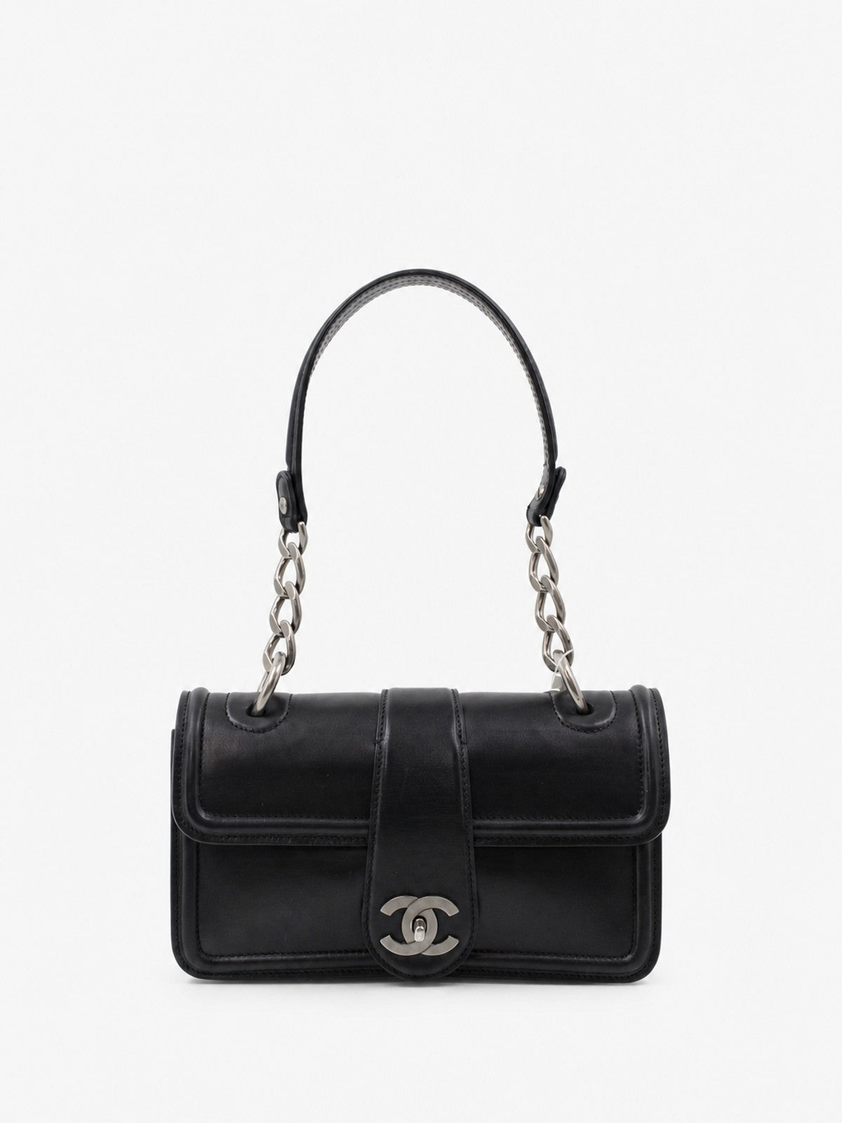 Chanel Shoulder Bag Black Leather