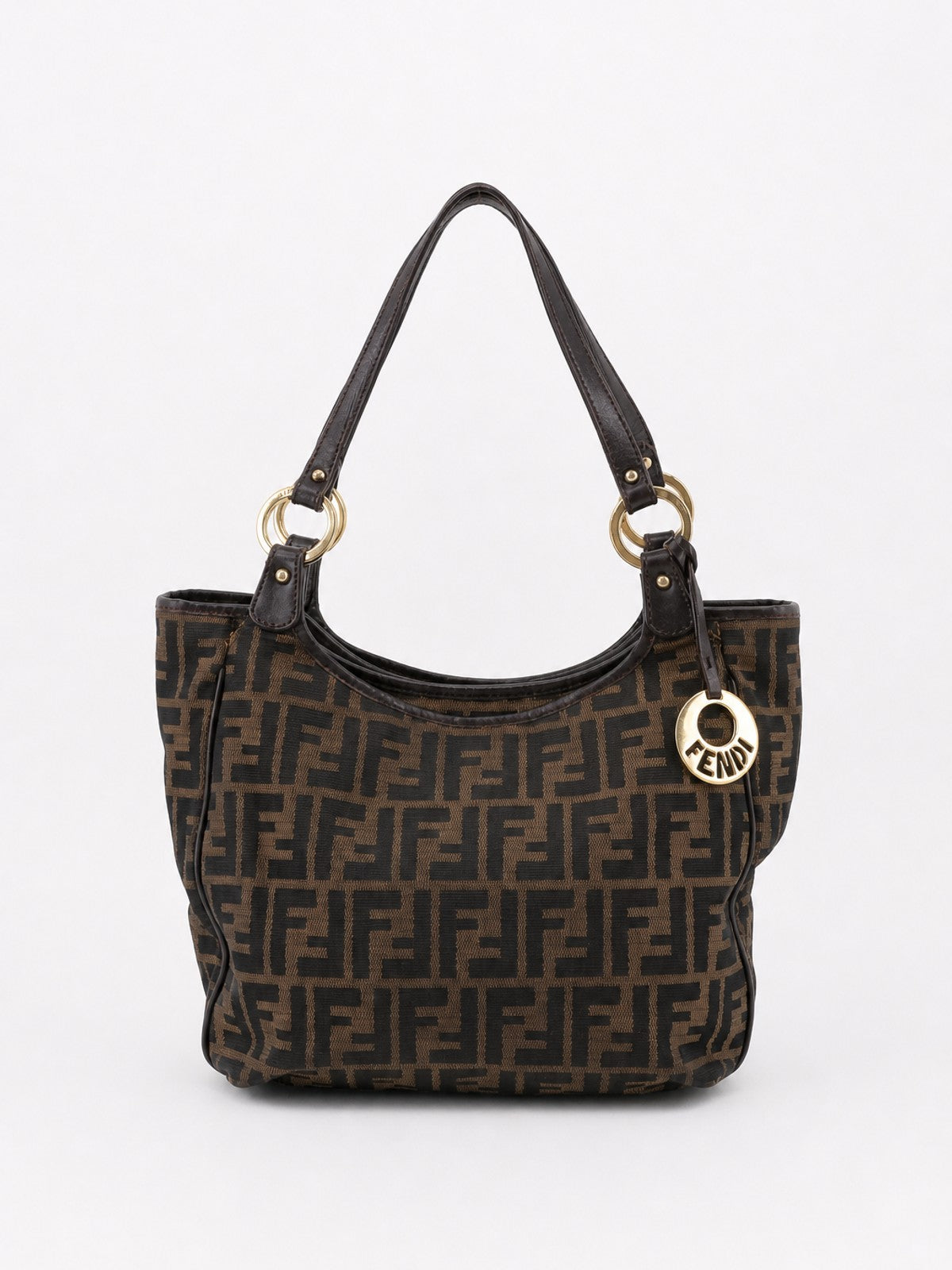Fendi Shoulder Bag Brown Canvas