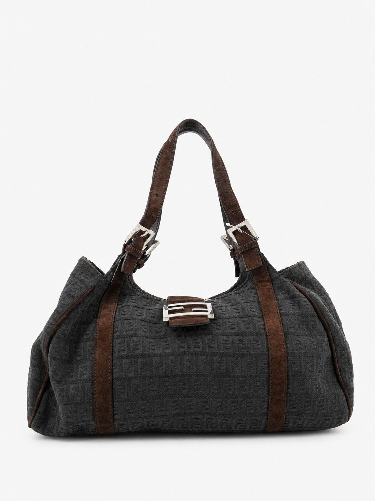 Fendi Shoulder Bag Blue Suede